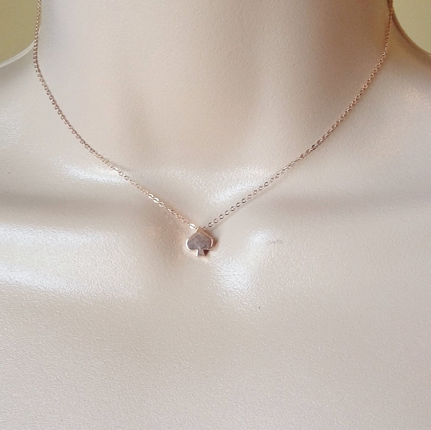 Spade Necklace - Rose Gold Spade Necklace - Rose Gold Necklace - Tiny Necklace - Rose Gold Jewelry - Wedding - Mothers Day Gift - Layered