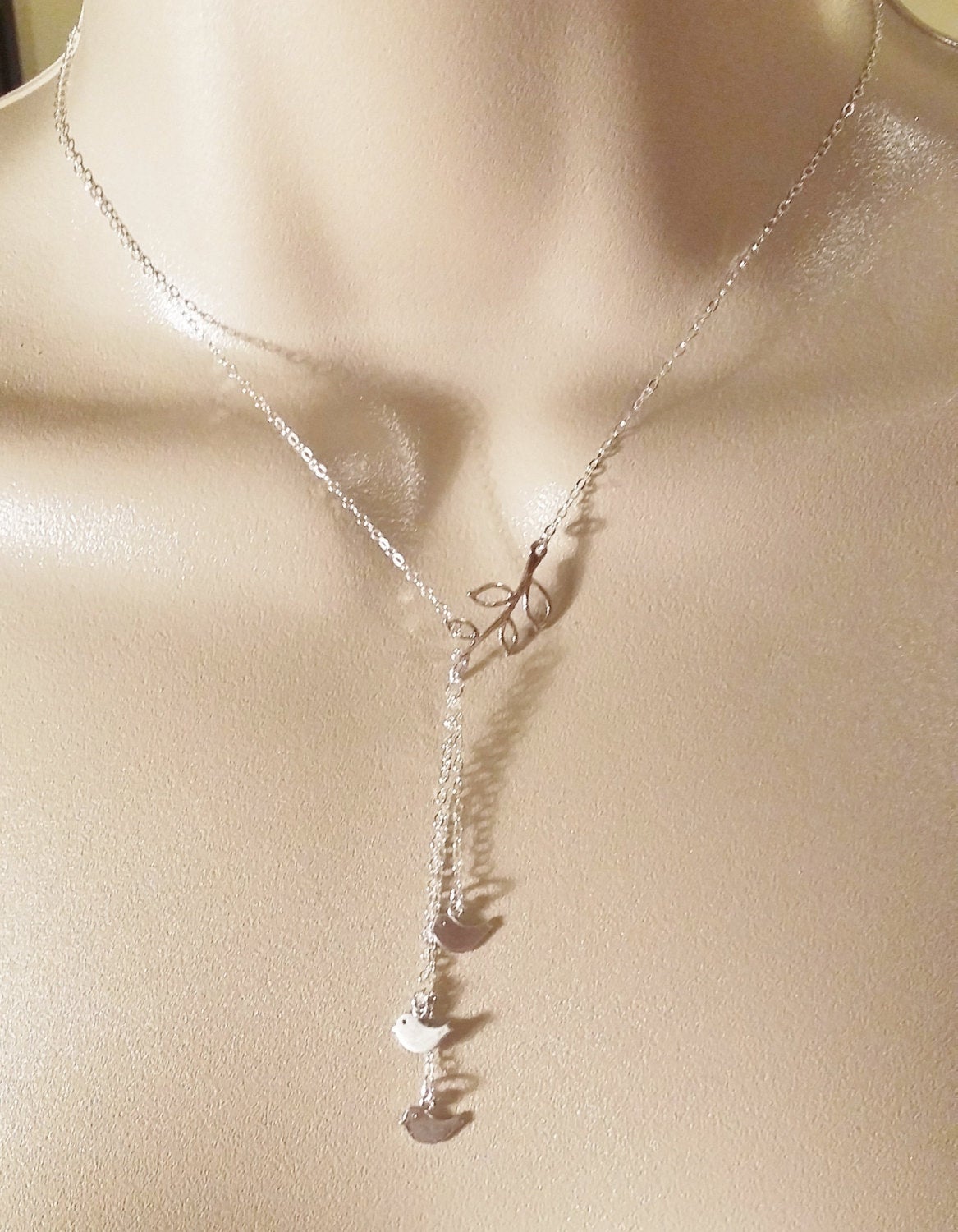 Mom Necklace, Bird Lariat Necklace, Sterling Silver Lariat Necklace, Bird Necklace, Bird Lariat, Silver Lariat Necklace, Lariat, Mom Jewelry