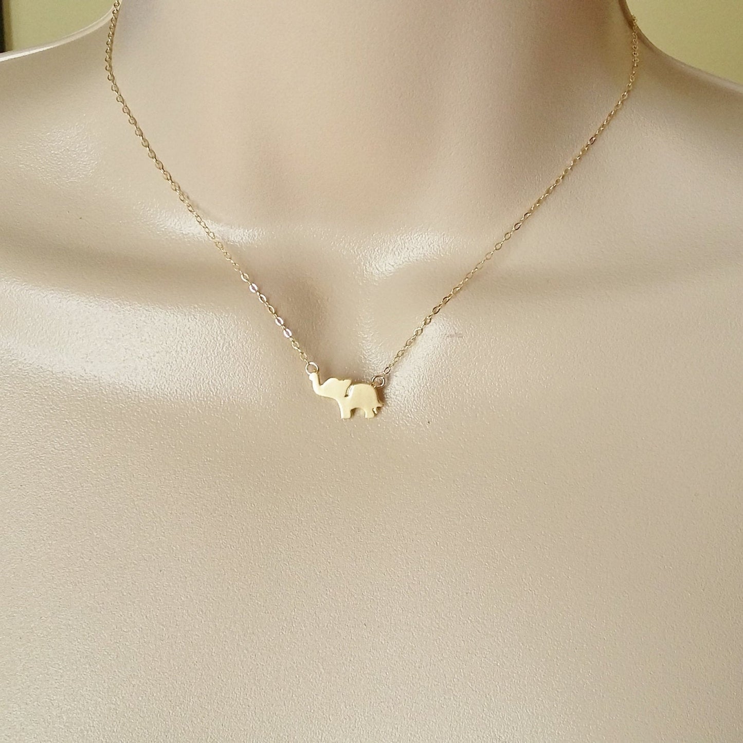 Elephant Necklace - Gold Elephant Necklace - Tiny Gold Elephant Necklace - Bridal Gifts - Good Luck Jewelry - Bridal Gifts - Christmas Gifts