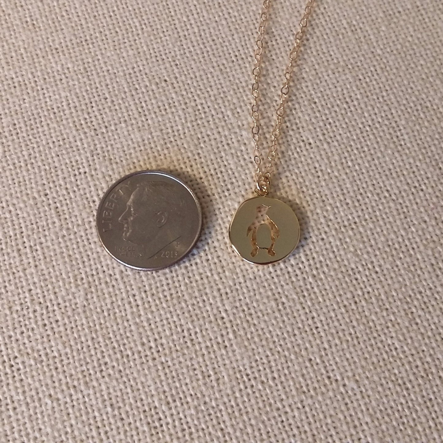 Penguin Necklace, Gold Penguin Necklace, Nautical Necklace, Gold Filled Necklace, Tiny Necklace, Gift Ideas for Her, Christmas Gift Idea
