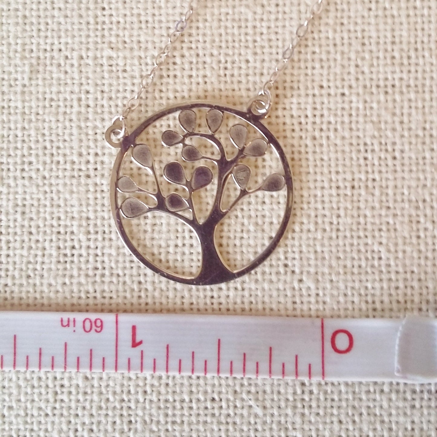 Solid Sterling Silver Tree of Life Cutout Charm Necklace - Sterling Silver Necklace - 925 Sterling Silver - Christmas Gift