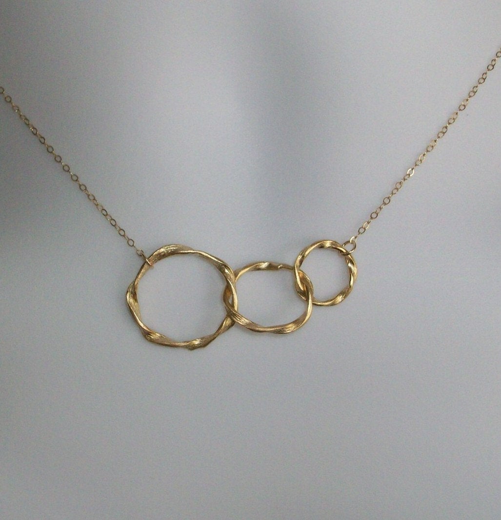 Eternity Necklace - Gold Eternity Necklace - Triple Eternity Circles Necklace Necklace - Gold Filled Eternity Ring Necklace