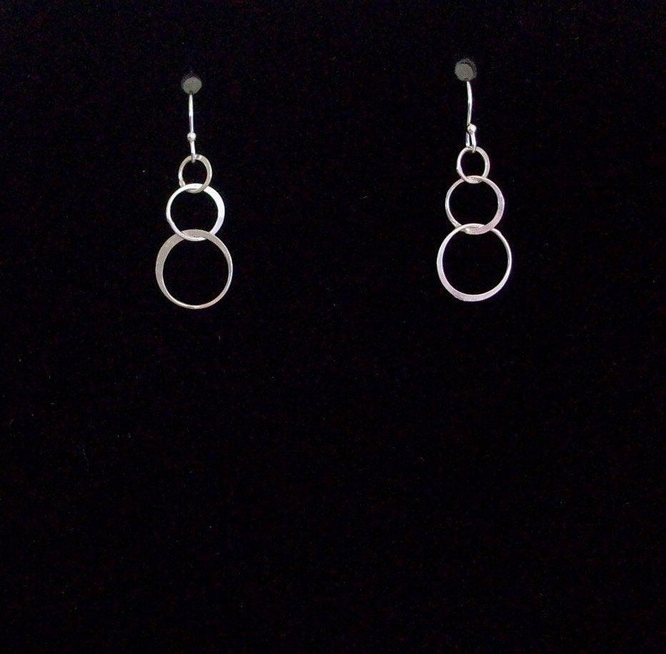 Tiny Eternity Earrings, Silver Earrings - Sterling Silver Eternity Earrings, Valentines Day, bridesmaid gifts, wedding, grey, white, silver