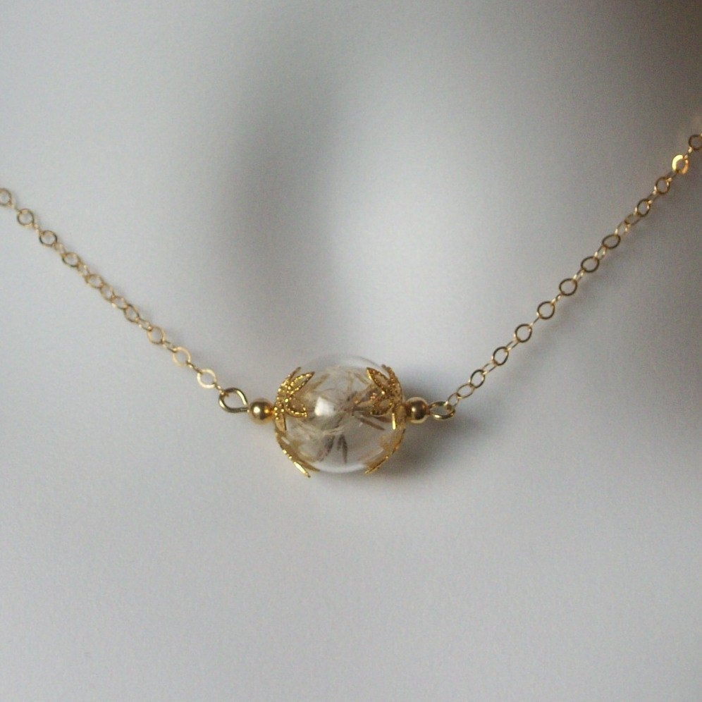 Set of Eight Dandelion Seed Necklaces