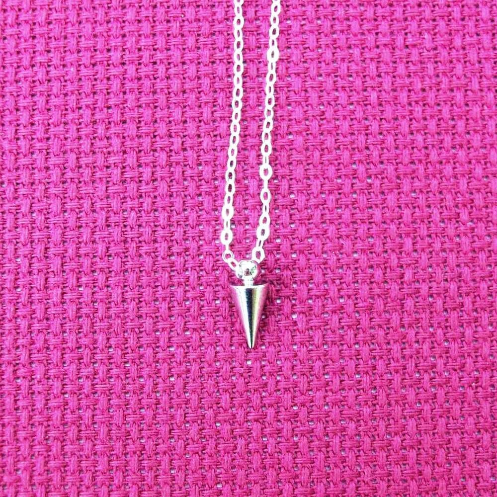 Silver Stud Necklace - Tiny Silver Stud Necklace, Silver Spike Necklace, Sterling Silver Necklace, Christmas Gift,