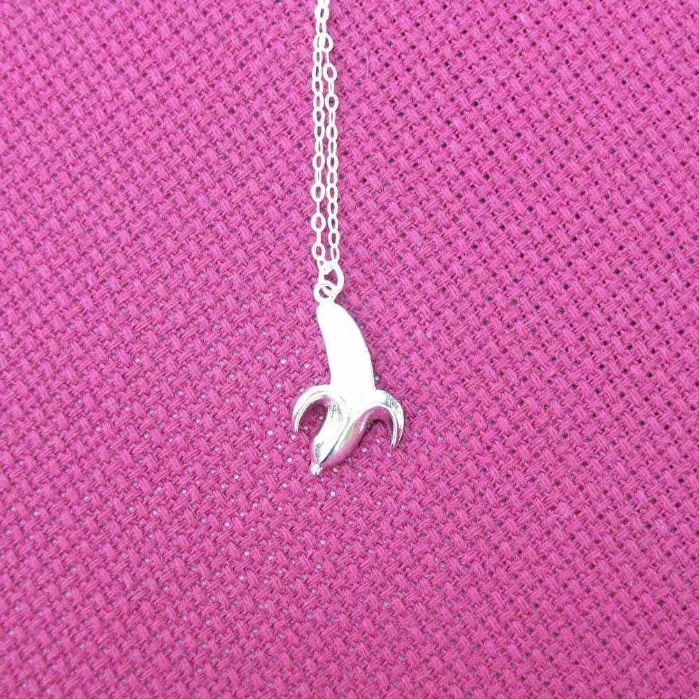 Silver Banana Necklace - Tiny Silver Banana Necklace, Sterling Silver Necklace, Christmas Gift,