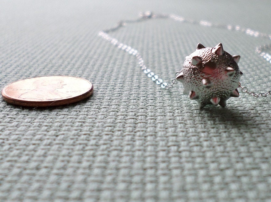 Silver Studded Ball Necklace - Silver Ball Necklace - Sterling Silver Necklace - Christmas Gift