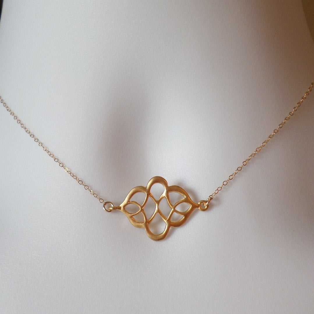 Gold Celtic Knot Necklace - Dainty Celtic Knot Necklace - Celtic Knot Necklace Necklace - Minimalistic and Modern Necklace