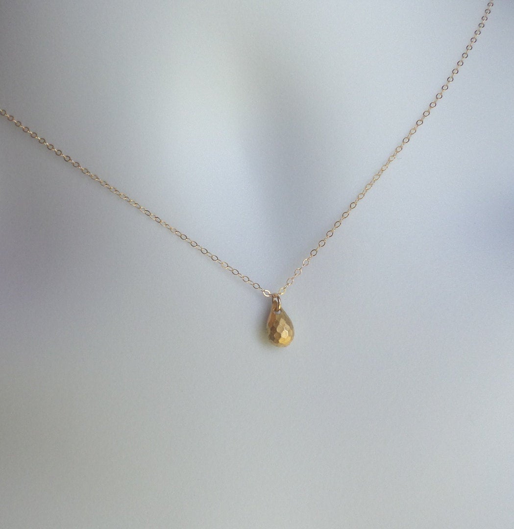 Teardrop Necklace - Gold Drop Necklace - Tiny Gold Drop Necklace, Gold Filled Necklace, bridesmaid gifts, Wedding, Mothers Day Gift