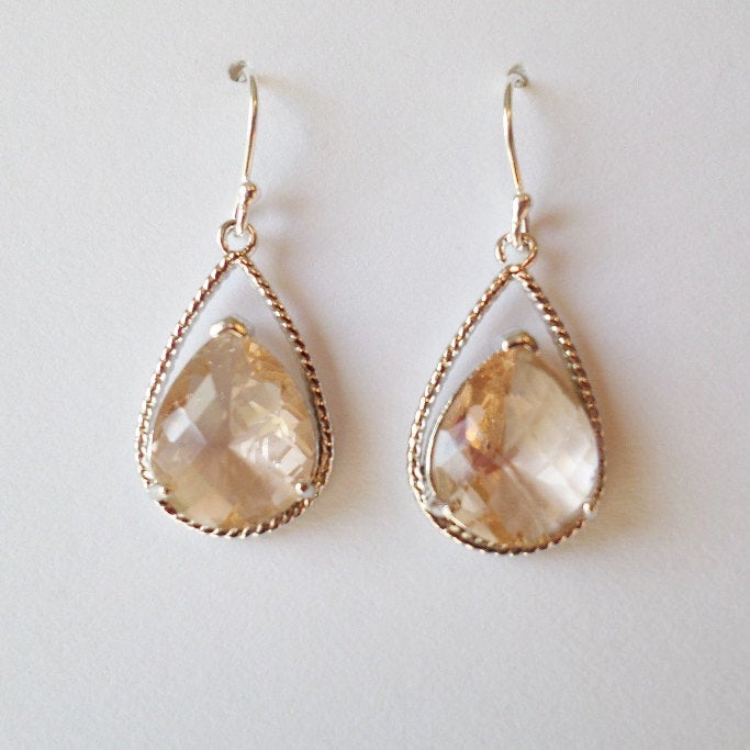 Champagne and Silver Earrings