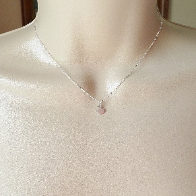 Apple Necklace - Teachers Gift - Silver Apple Necklace - Tiny Apple Necklace - Sterling Silver and Rhodium Plated Necklace, Christmas Gift