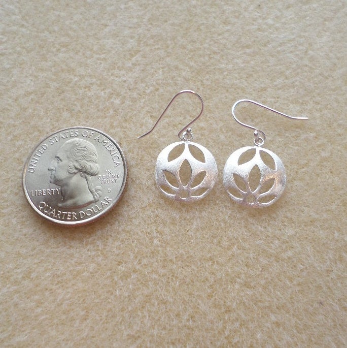 Sterling Silver Earrings - Sterling Silver Satin Lotus Flower Earrings - Silver Earrings - Bridesmaid Gifts - Wedding - Christmas Gift