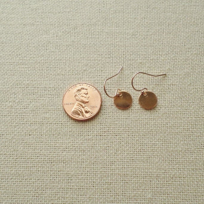 Rose Gold Earrings - 14k Rose Gold Filled Disk Earrings - Rose Gold Jewelry - Bridesmaid Gifts - Wedding - Mothers Day - Valentines Day