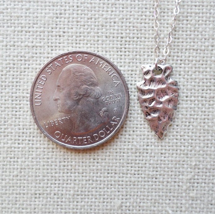 Arrowhead Necklace, Sterling Silver Necklace, Arrow Necklace, Silver Arrowhead, Weddings, Bridesmaid Gift, Christmas Gift, Mothers Day Gift