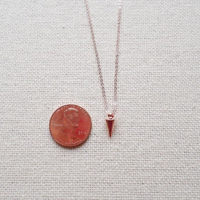 Tiny Stud Necklace - Rose Gold Stud Necklace - Tiny Rose Gold Necklace - Tiny Necklace - Rose Gold Jewelry - Wedding - Mothers Day Gift