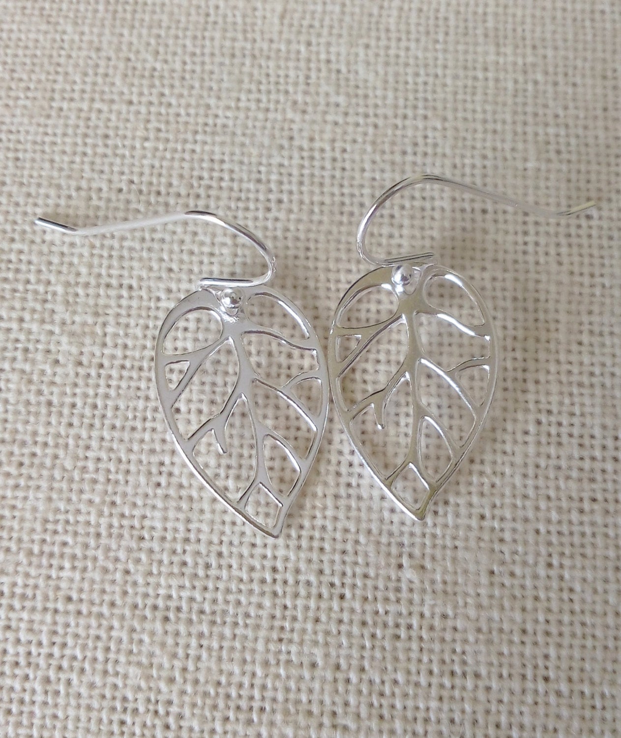 Leaf Earrings, Sterling Silver Leaf Earrings, Dangle Earrings, Sterling Silver Earrings, Fall Earrings, Christmas Gifts, Stocking Stuffers