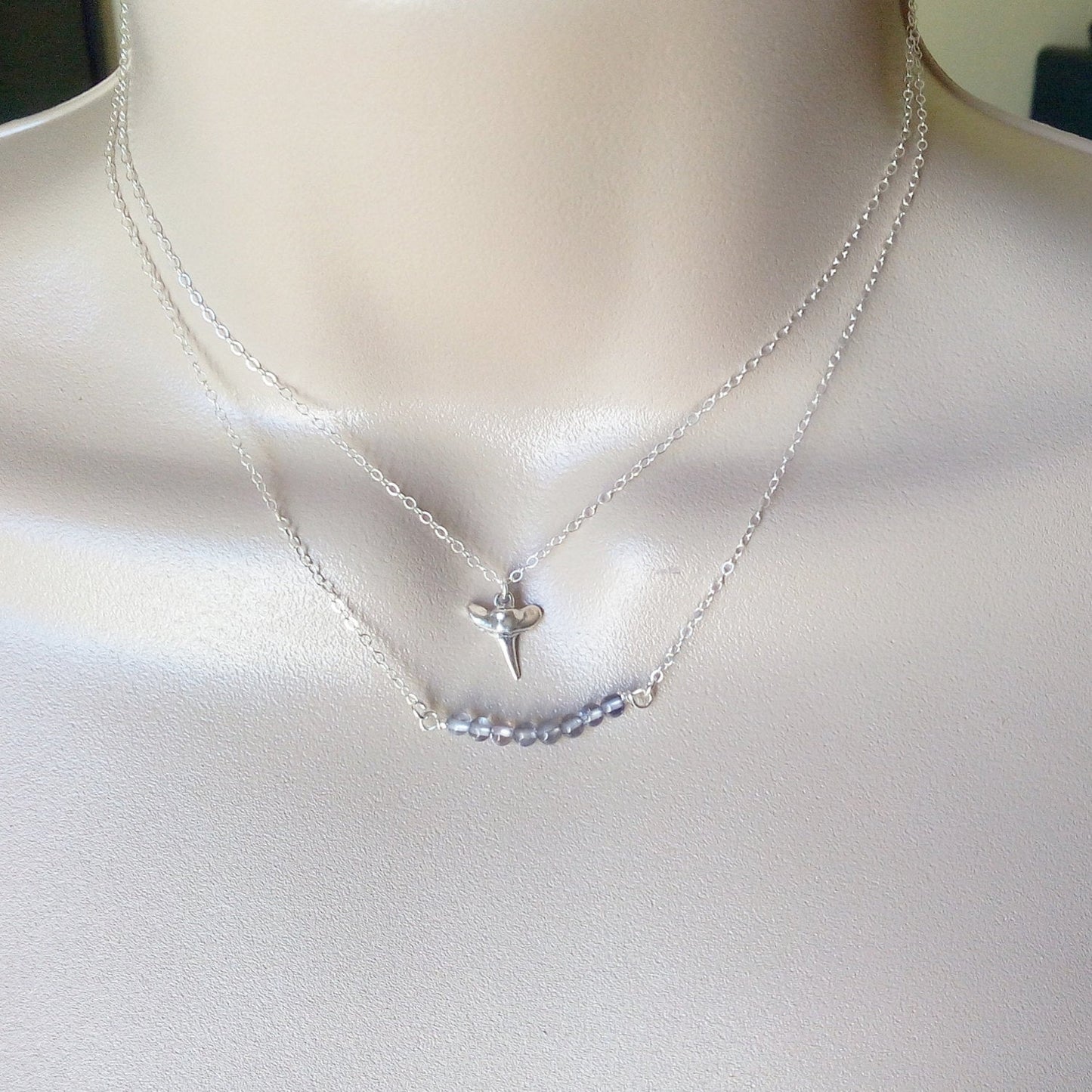 Iolite Necklace, Silver Iolite Necklace, Iolite Bar Necklace, Gemstone Jewelry, Layering Necklace, Mothers Day Gift, Bridal Gifts, Weddings