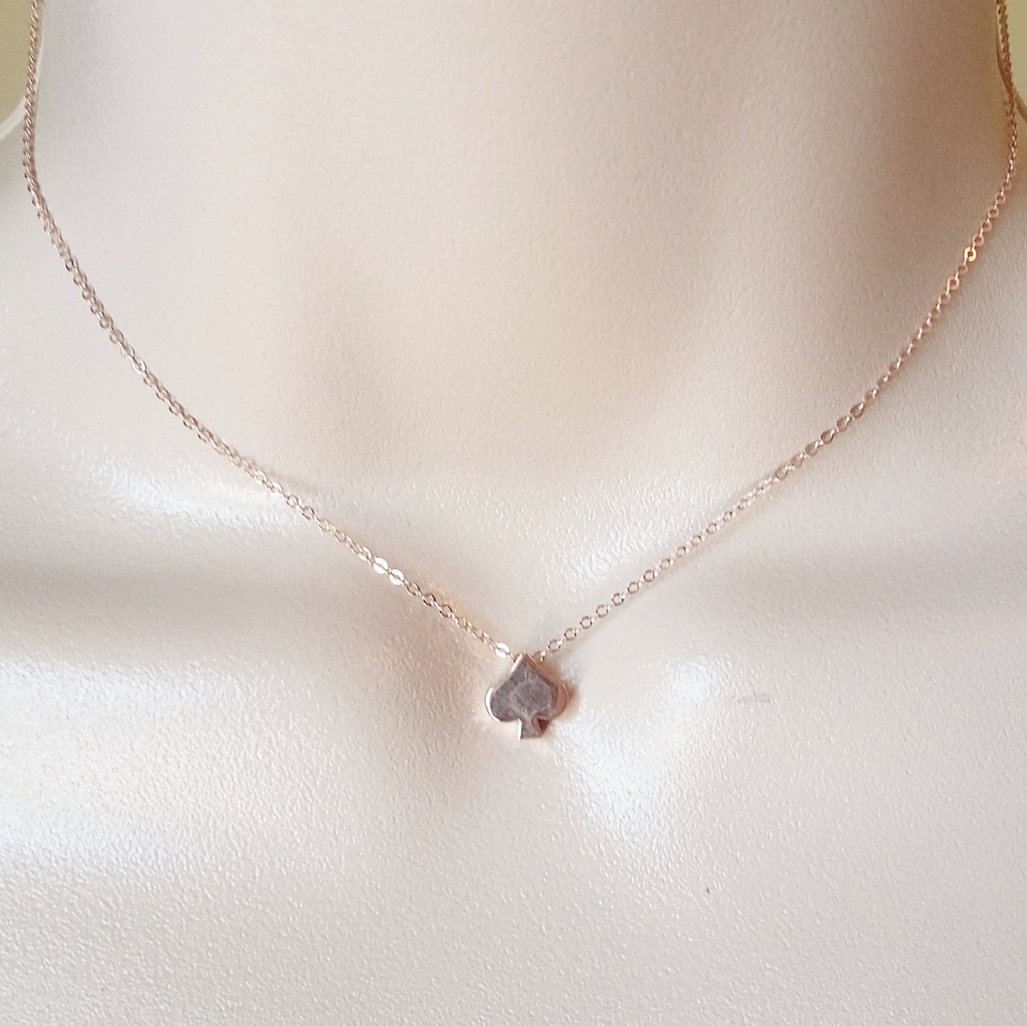 Spade Necklace - Rose Gold Spade Necklace - Rose Gold Necklace - Tiny Necklace - Rose Gold Jewelry - Wedding - Mothers Day Gift - Layered