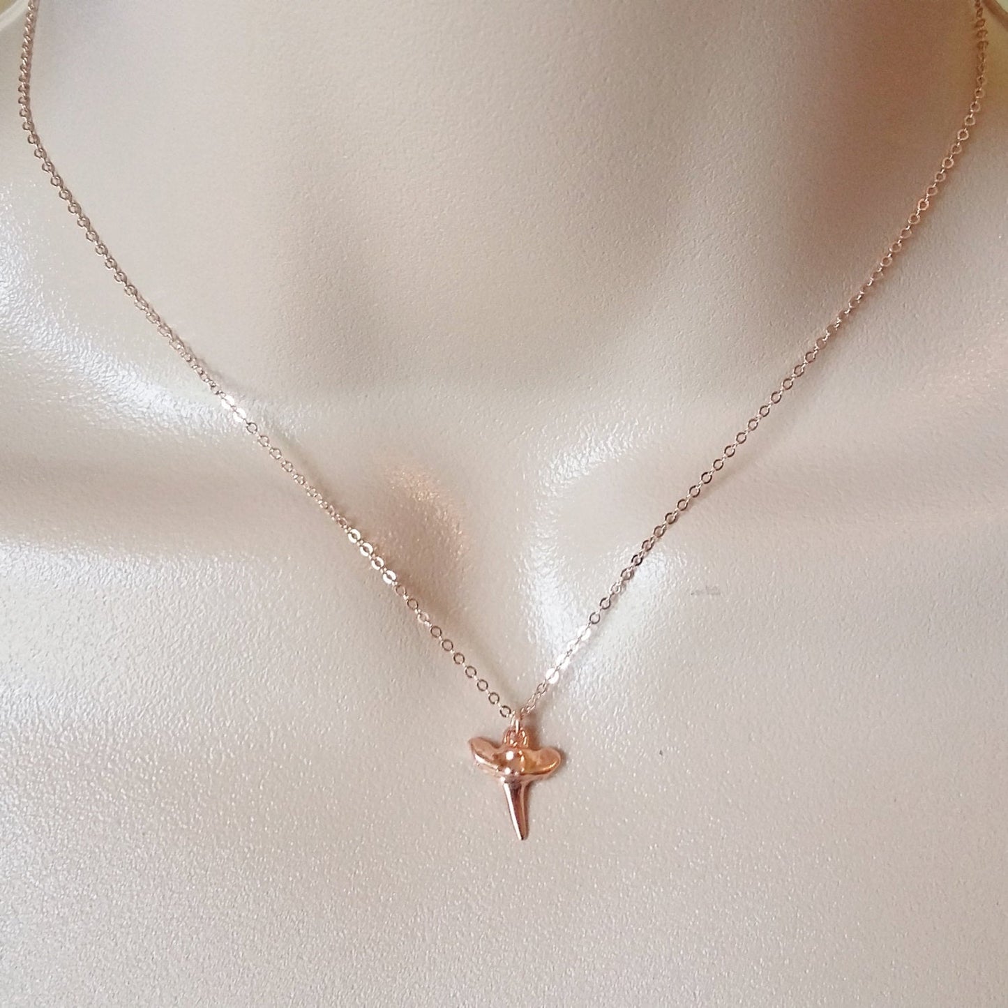 Shark Tooth Necklace, Rose Gold Shark Tooth Necklace, Layered Necklaces, Layering Necklace, Nautical Necklace, Nautical Jewelry, Rose Gold