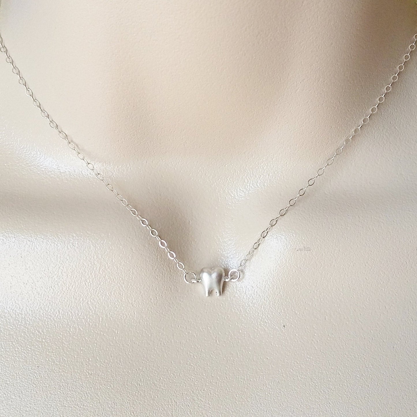 Tiny Silver Tooth Necklace