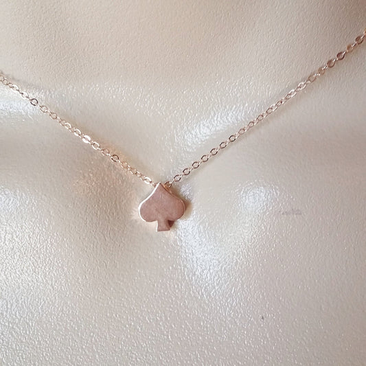 Spade Necklace - Rose Gold Spade Necklace - Rose Gold Necklace - Tiny Necklace - Rose Gold Jewelry - Wedding - Mothers Day Gift - Layered