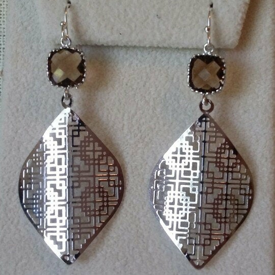 Smokey Quartz and Silver Chandelier Earrings - Brown Earrings - Silver Earrings - Birthday Gift - Mothers Day - Valentines Day