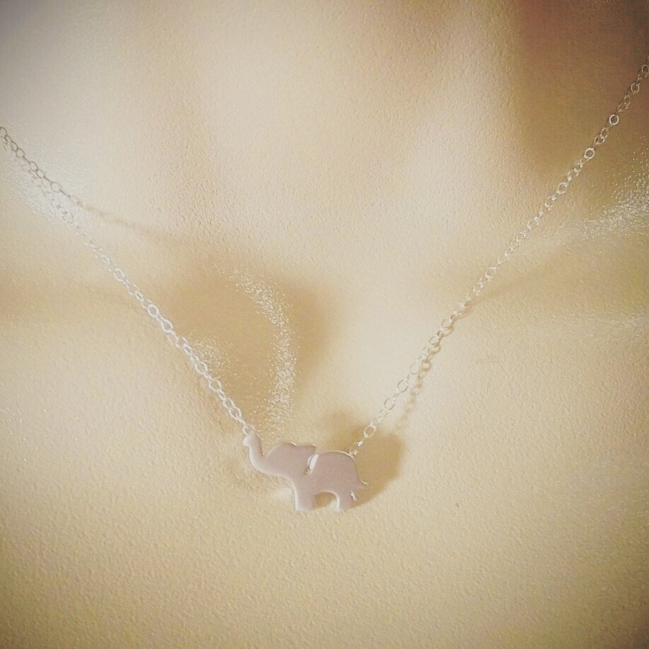 Silver Elephant Necklace - Lucky Elephant Necklace, Sterling Silver Necklace