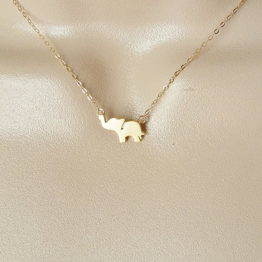 Elephant Necklace - Gold Elephant Necklace - Tiny Gold Elephant Necklace - Bridal Gifts - Good Luck Jewelry - Bridal Gifts - Christmas Gifts