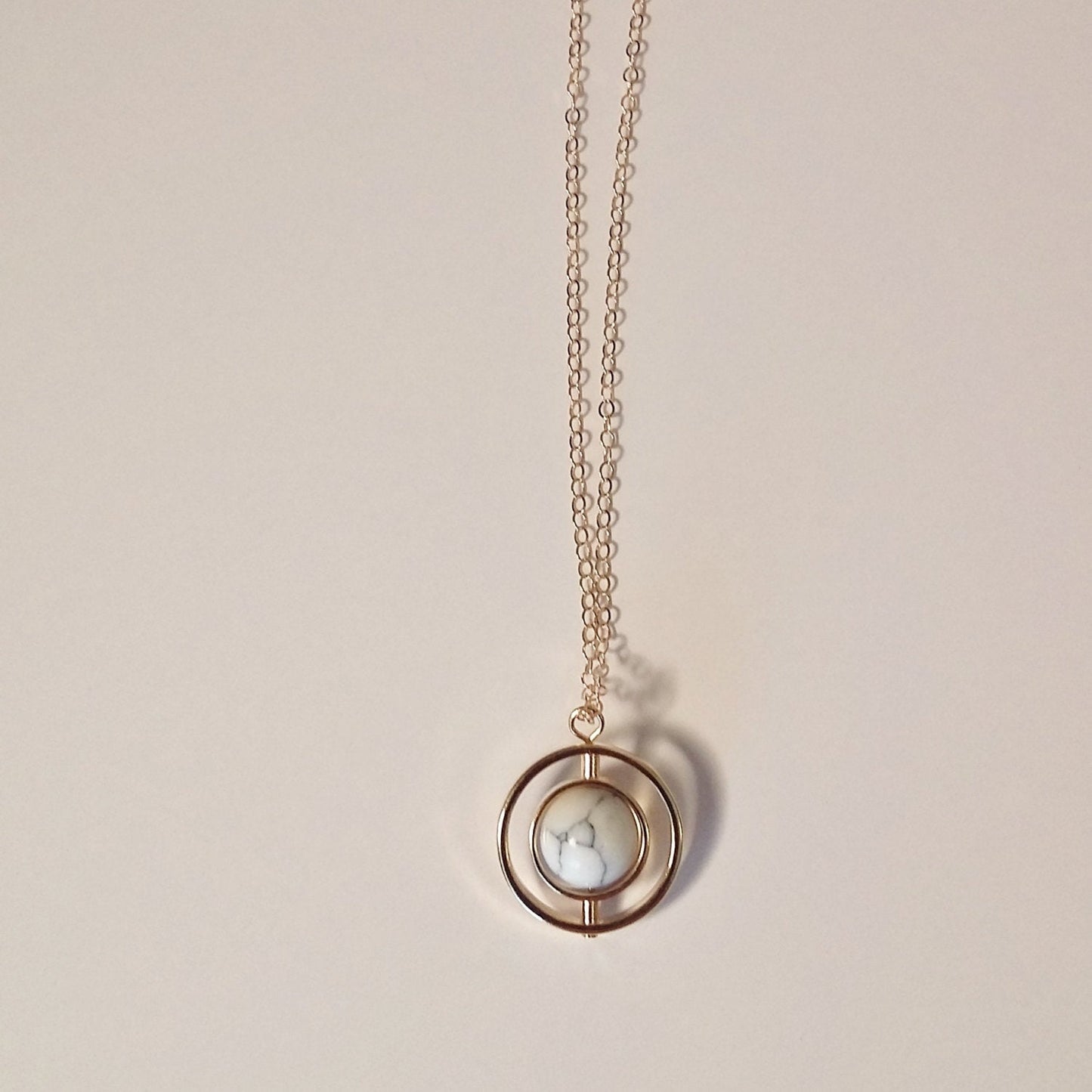 White Necklace, Howlite Necklace, Gold and Howlite Necklace, Gold Filled Necklace, Tiny Necklace, Gift Ideas for Her, Valentines Day Gift