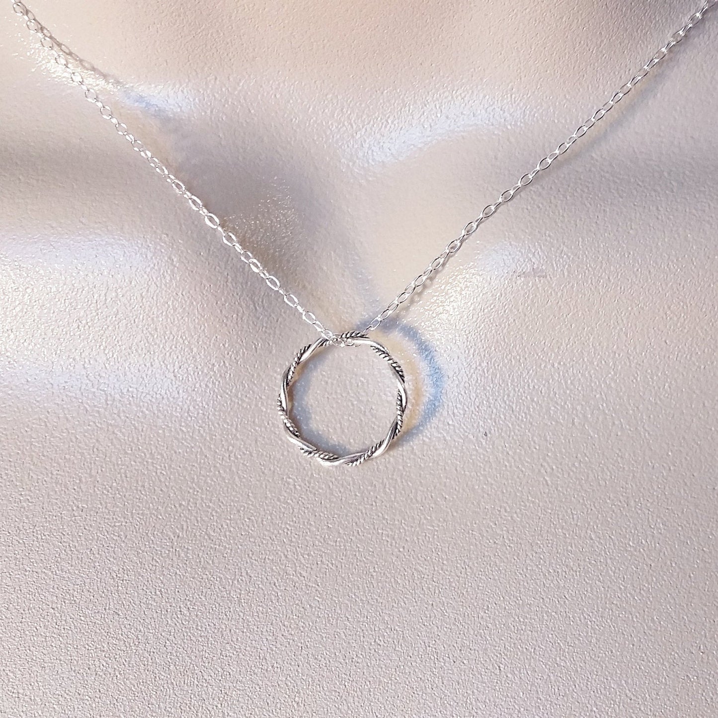 Eternity Necklace - Silver Eternity Circle Necklace, Sterling Silver Necklace, Valentines Day, bridesmaid gifts, weddings, grey,silver,whit