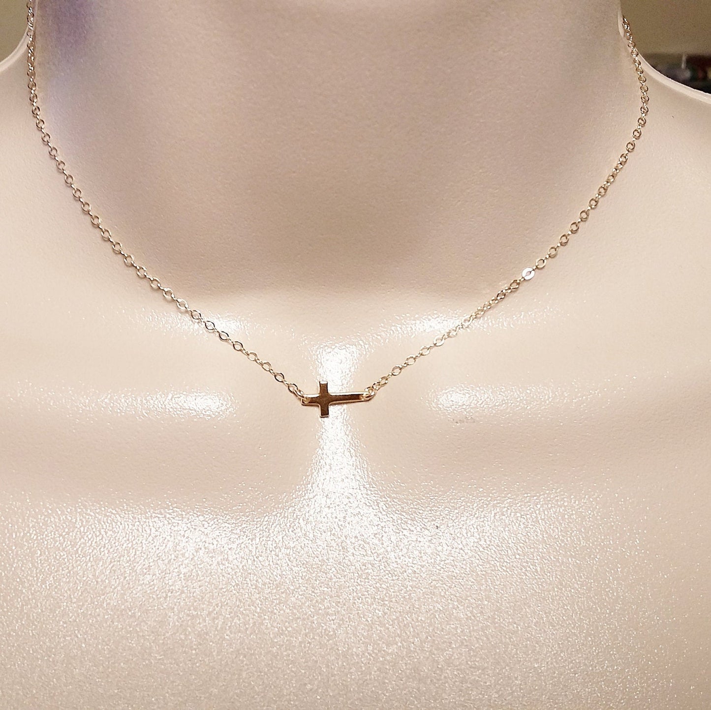 Gold Cross Necklaces, Sideways Cross Necklace,Tiny Sideways Cross Necklace, Layering Necklace, Minimal Necklace, Bridal Gifts, Gifts for her