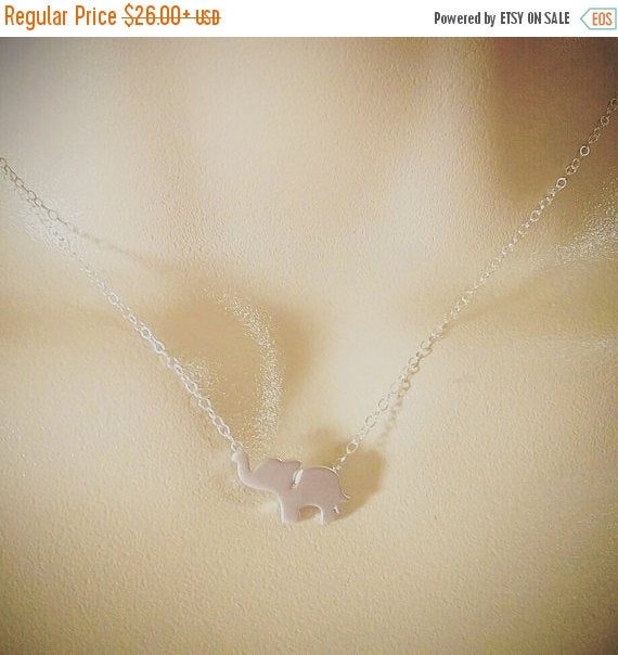 Silver Elephant Necklace - Lucky Elephant Necklace, Sterling Silver Necklace