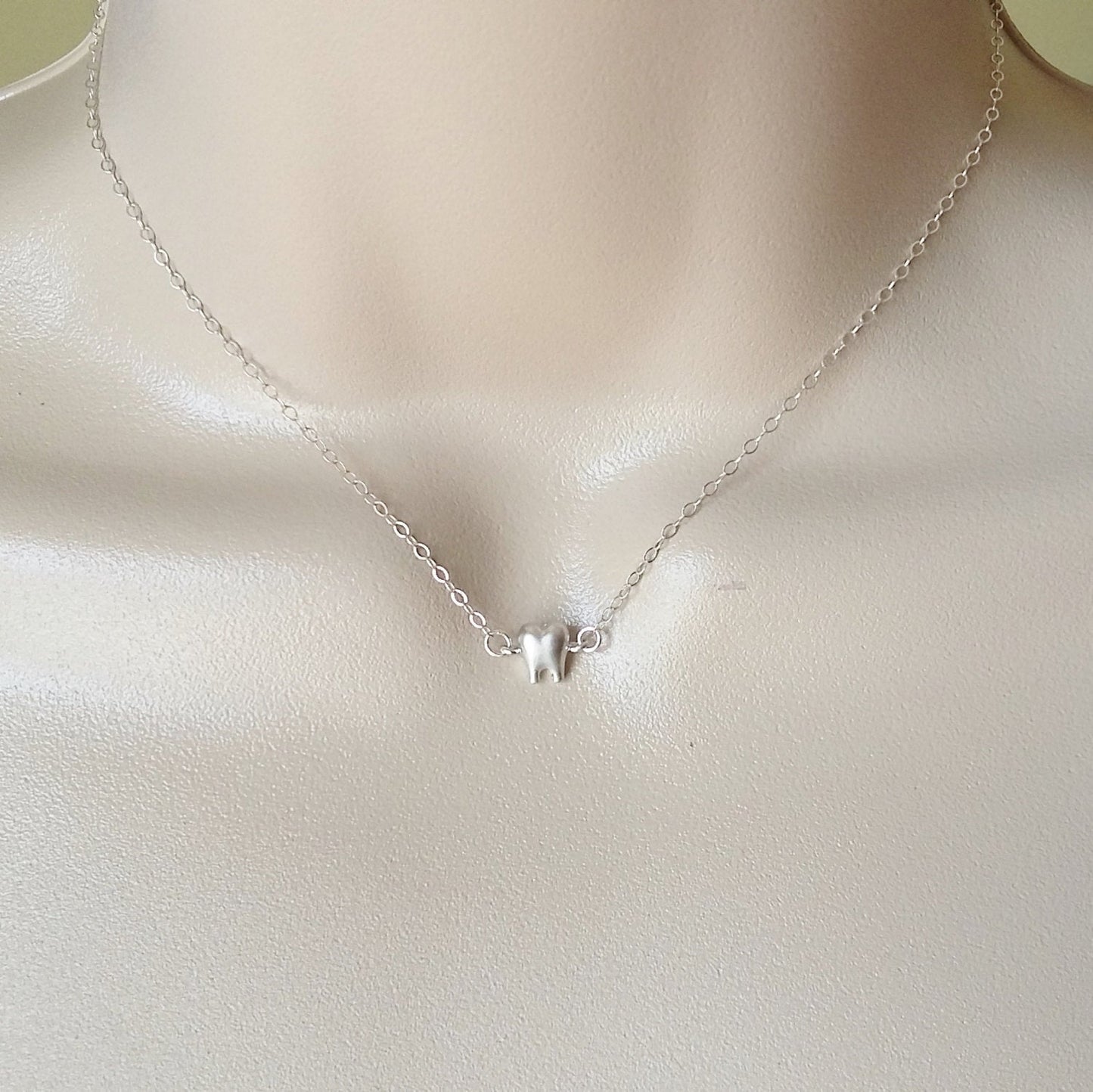 Gold Tooth Necklace - Silver Tooth Necklace - Dental Jewelry - Tiny Gold Tooth Necklace - Dentist Necklace - Christmas Gift Ideas