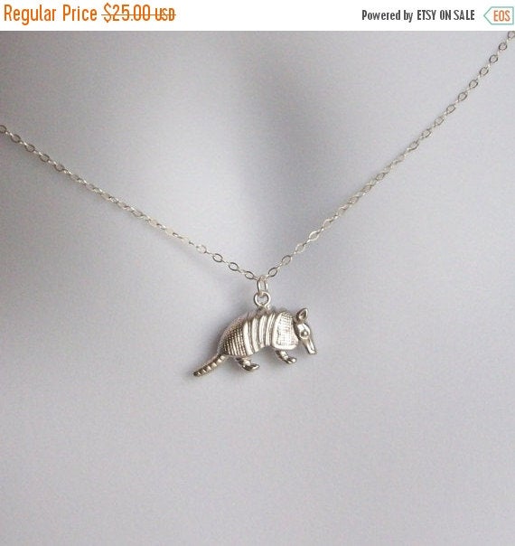 Silver Armadillo Necklace - 3d Armadillo Pendant Necklace - Sterling Silver Necklace - Animal Jewelry - Animal Necklace - Steampunk