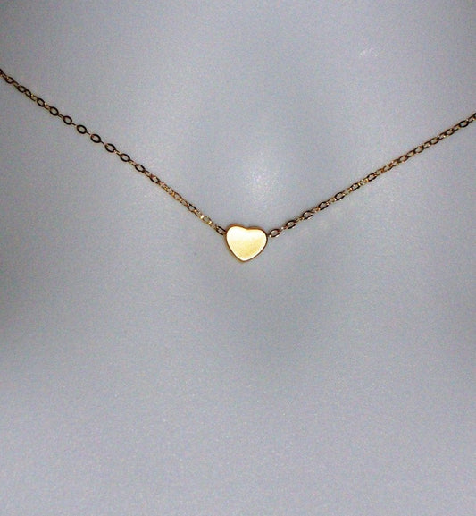 Gold Heart Necklace - Tiny Gold Heart Necklace, bridesmaid gifts, gold, yellow, orange, Mothers Day