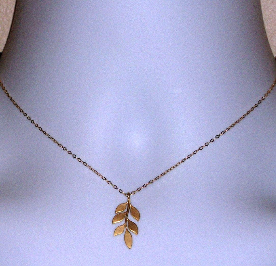 Leaf Necklace - Gold Leaf Necklace, Gold Filled Necklace, Valentines Day, Mothers Day, bridesmaid gifts, gold, yellow, orange