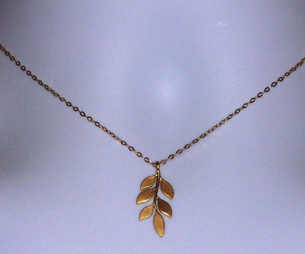 Leaf Necklace - Gold Leaf Necklace, Gold Filled Necklace, Valentines Day, Mothers Day, bridesmaid gifts, gold, yellow, orange