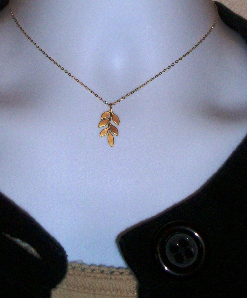 Leaf Necklace - Gold Leaf Necklace, Gold Filled Necklace, Valentines Day, Mothers Day, bridesmaid gifts, gold, yellow, orange