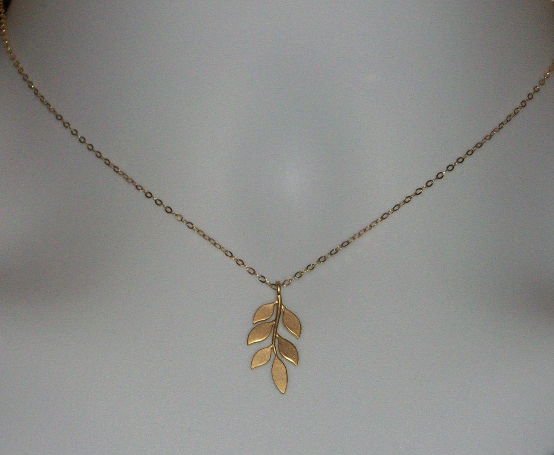 Leaf Necklace - Gold Leaf Necklace, Gold Filled Necklace, Valentines Day, Mothers Day, bridesmaid gifts, gold, yellow, orange