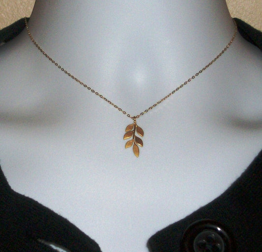 Leaf Necklace - Gold Leaf Necklace, Gold Filled Necklace, Valentines Day, Mothers Day, bridesmaid gifts, gold, yellow, orange