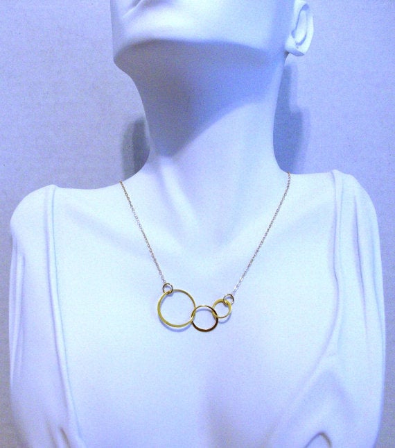Eternity Necklace - Gold Eternity Necklace - Triple Eternity Circles Necklace Necklace - Gold Filled Eternity Ring Necklace