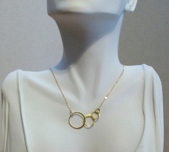 Two Necklace Set - Eternity Necklace Set - Gold Eternity Necklace - Gold Filled Eternity Ring Necklace - Layering Necklace - christmas gift