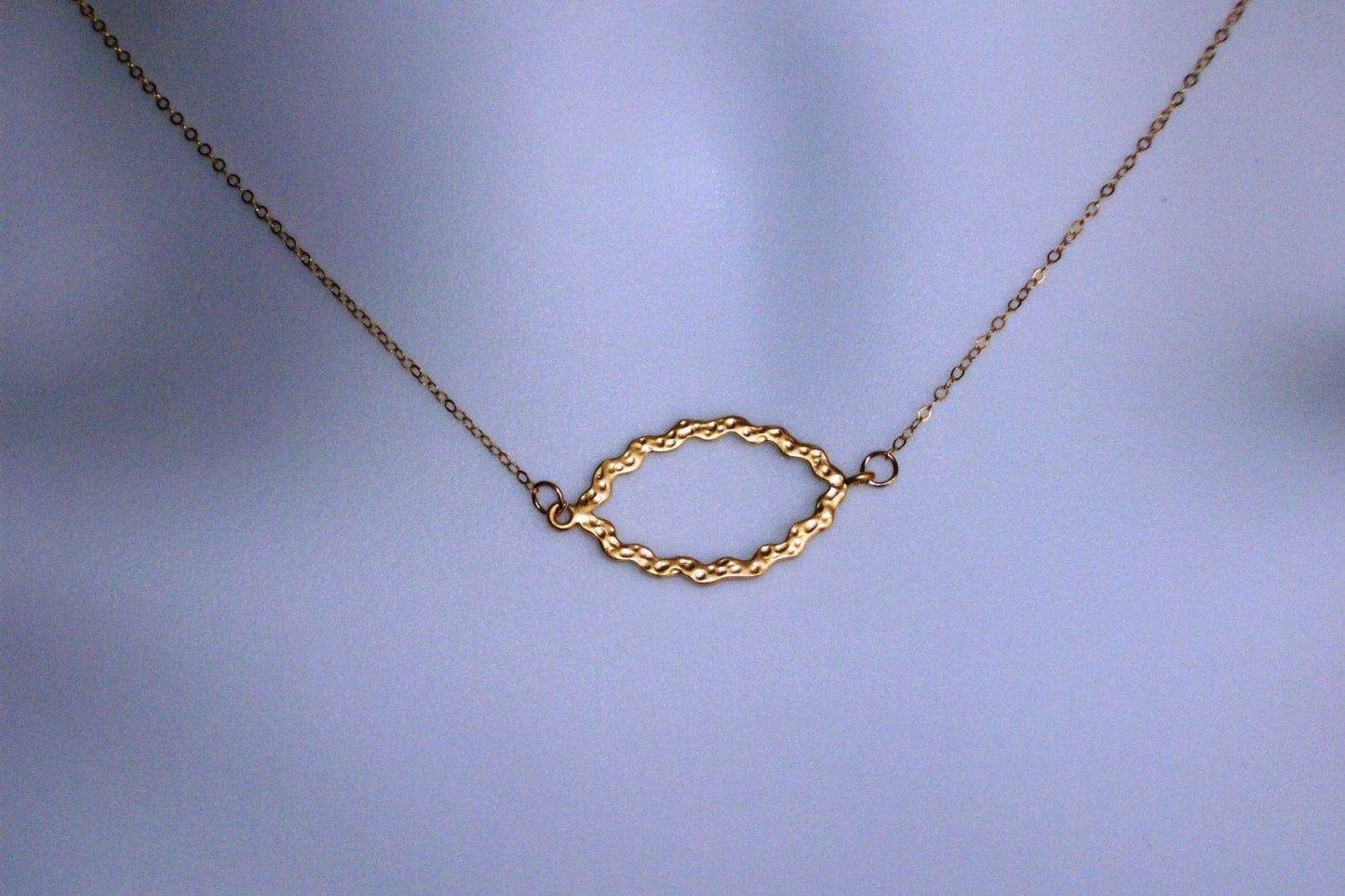 Gold Oval Necklace - Gold Geometric Oval Necklace - Gold Filled Necklace - Mothers Day, Weddings, Graduation Present