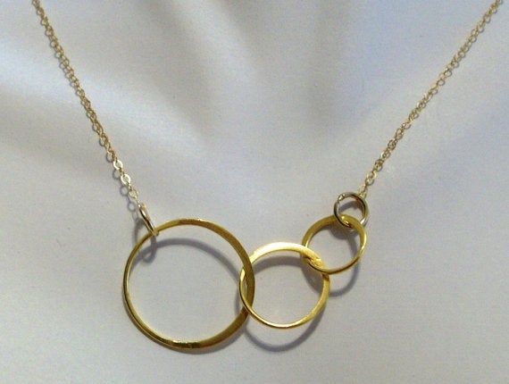 Two Necklace Set - Eternity Necklace Set - Gold Eternity Necklace - Gold Filled Eternity Ring Necklace - Layering Necklace - christmas gift