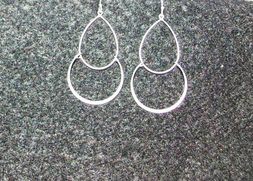 Silver Earrings, Silver Teardrop Chandelier Earrings, Bridesmaid Gifts, Dangle, Sterling Silver Earrings, Bridal, Weddings