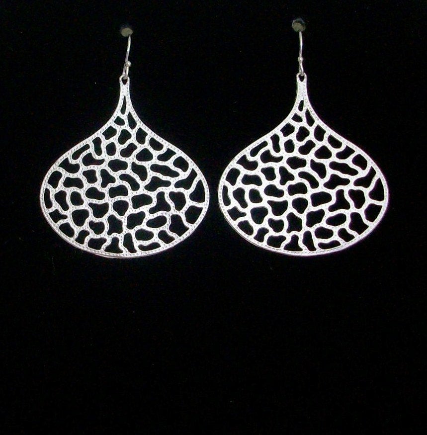 Silver Earrings, Silver Teardrop Filigree Earrings, Bridesmaid Gifts, Dangle, Sterling Silver Earrings, Bridal, Weddings