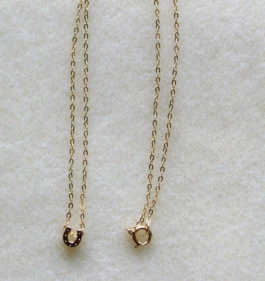 Gold Horseshoe Necklace, Tiny Gold Horseshoe Necklace, Good Luck Necklace, Bridesmaid Gifts, Valentines Day Gift