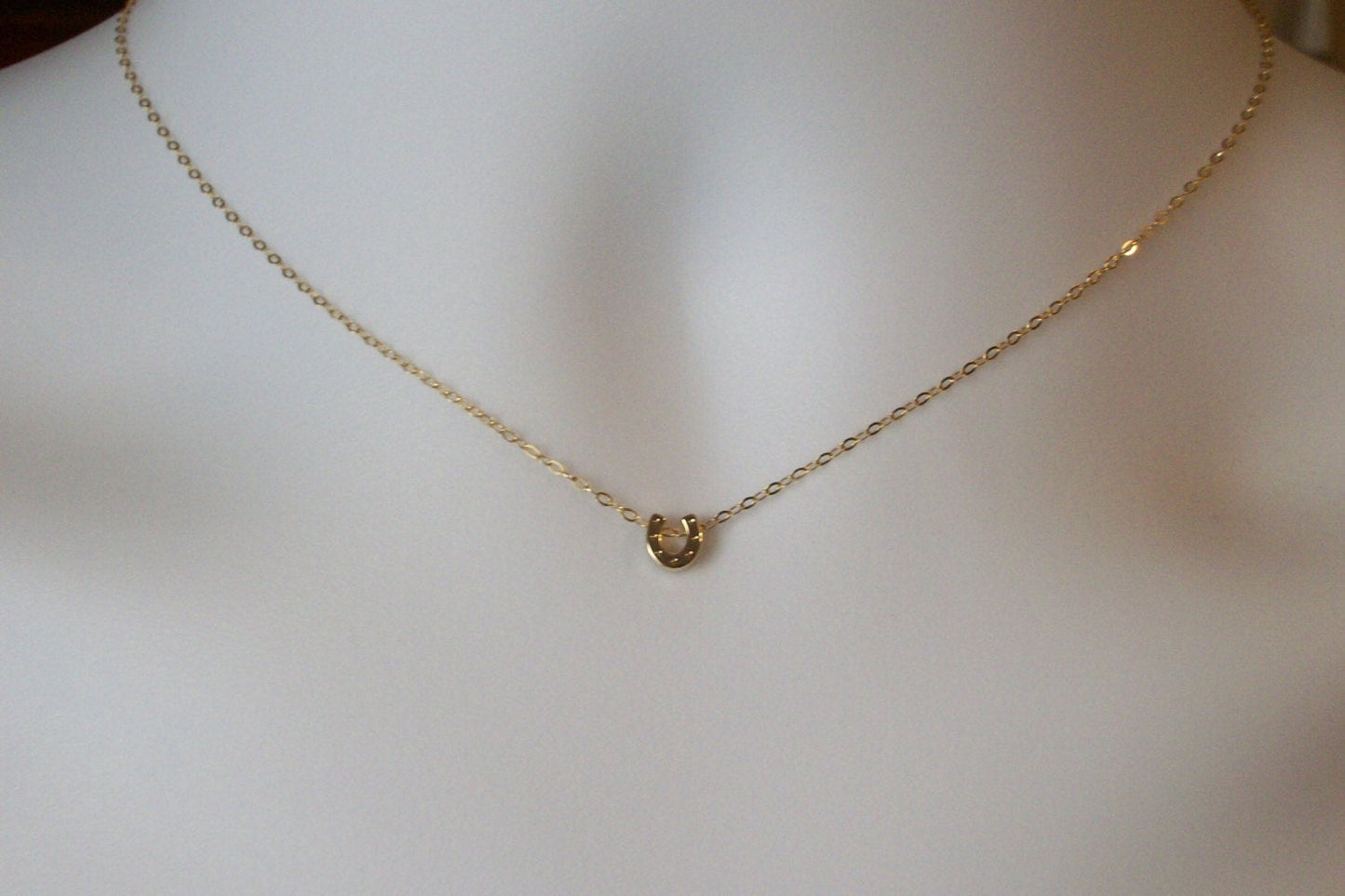 Gold Horseshoe Necklace, Tiny Gold Horseshoe Necklace, Good Luck Necklace, Bridesmaid Gifts, Valentines Day Gift