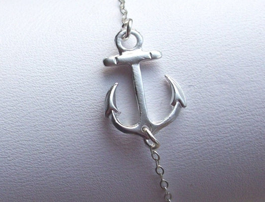 Silver Anchor Anklet