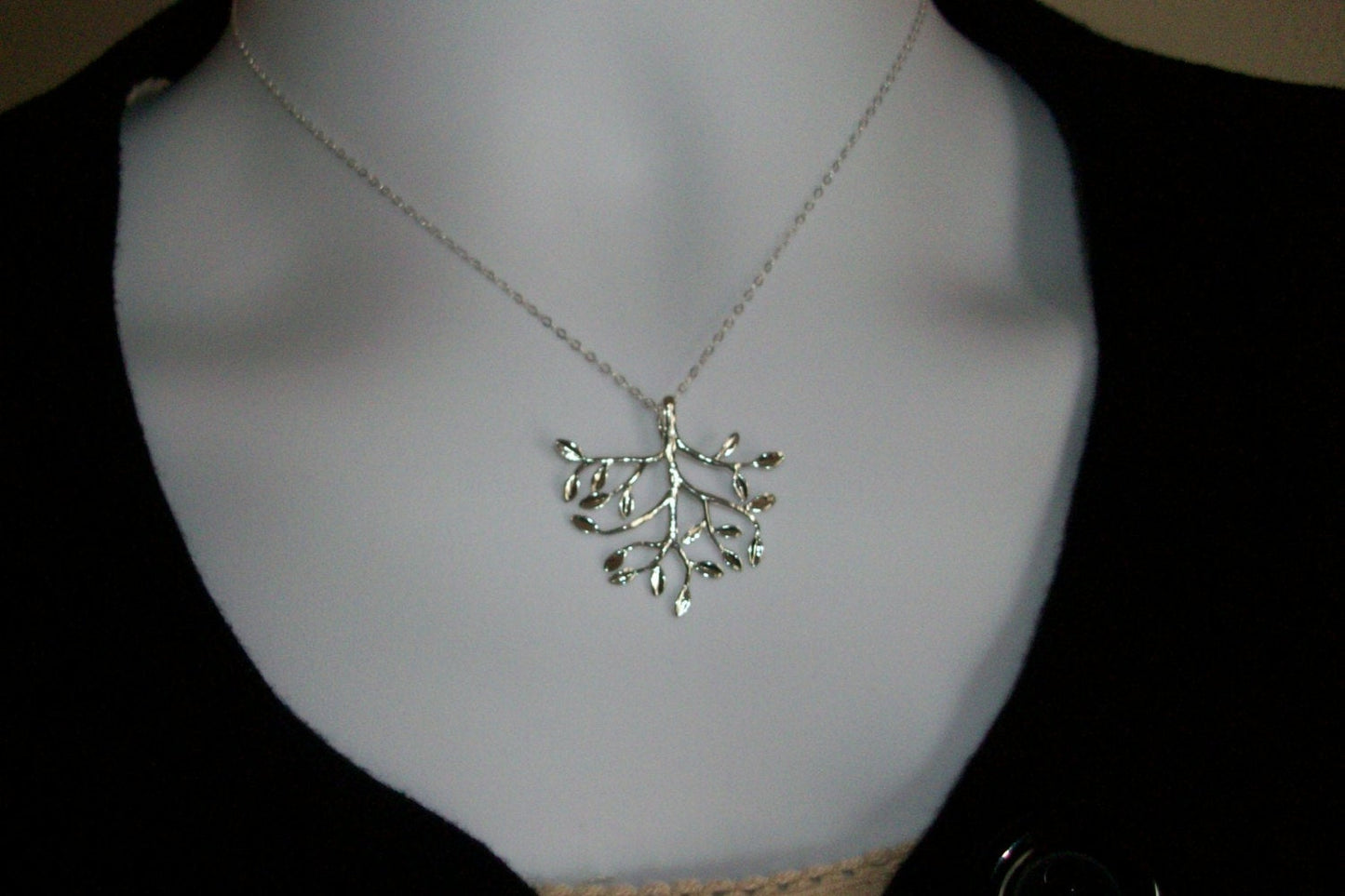 Silver Tree Necklace - Sterling Silver Upside Down Tree of Life Necklace, Sterling Silver Necklace, bridesmaid gifts, weddings, grey,silver
